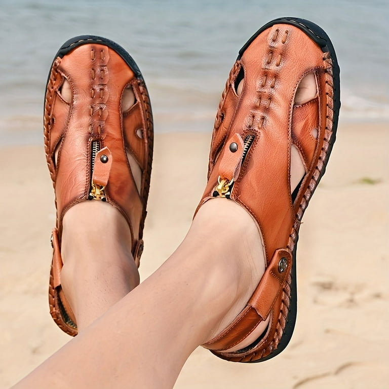 Men s Stitch Non Slip Sandals Wear resistant Comfy Beach Shoes Summer Walmart