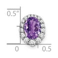 thumbnail image 4 of Auriga Fine Jewelry 14K White Gold Oval Amethyst and Diamond Halo Chain Slide Pendant for Women (L-11.4mm, W-9.3mm), 4 of 5