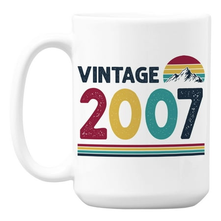 

Vintage 2007 feat Retro Sunset with Mountain Birth Year Coffee & Tea Mug (15oz)