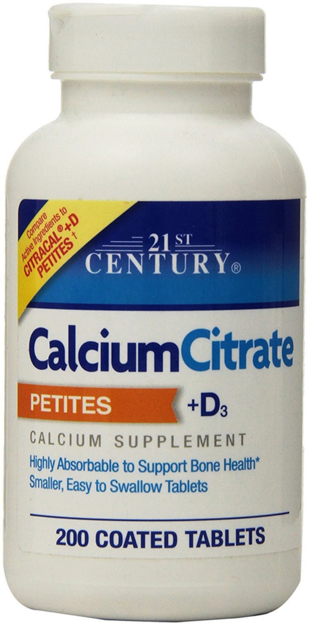 Calcium Citrate + D3 Petites Coated Tablets 200 ea