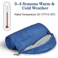 thumbnail image 4 of Sleeping Bags for Adults Teens Kids with Compression Sack Portable and Lightweight for 3-4 Season Camping, Hiking,Waterproof, Backpacking and Outdoors（Dark blue）, 4 of 7