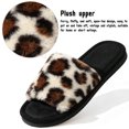 thumbnail image 3 of BERANMEY Leopard Open Toe Womens Slippers Cute Soft House Slippers for Women Men Anti-slip Thick Sole Indoor Bedroom Winter Home Slippers, 3 of 9