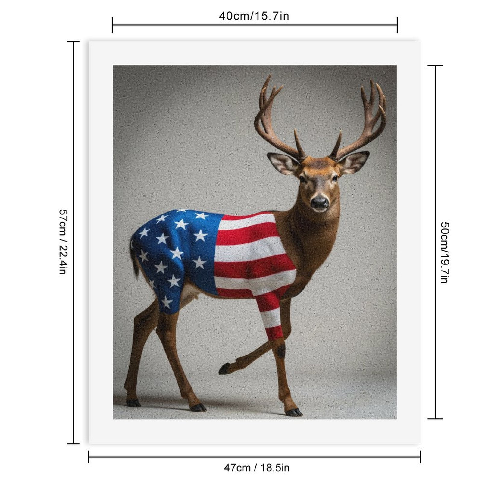 Paint By Numbers Kit for Adults Beginner - DIY Flag Deer Majestic Art Canvas Painting Kits for Adults, Frameless Paint By Number for Adults for Home Wall Decor 16x20 Inch