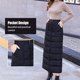 thumbnail image 5 of Delantal de invierno de media longitud para mujer, cortavientos, falda de invierno, plumón grueso de algodón, 5 of 8