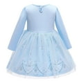 thumbnail image 3 of Sueea Elsa A-Line Round Neck Long Sleeve Little Girl Princess Dress, Little Girls 90CM/12M-24M, 3 of 7