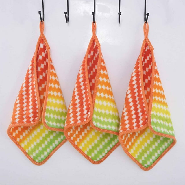 Fiudx Paño de Limpieza Absorbente, Tejido Grueso Antiadherente, Costuras Reforzadas, Elimina Aceite y Grasa, Uso En Cocina y Hogar, Multicolor, Tamaños 25 X 25 Cm y 30 X 30 Cm