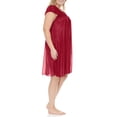 thumbnail image 3 of Ezi Satin Nightgowns for Women - Soft & Breathable Knee-Length Night Gowns - Adult Womens Nightgown M - Plus Size,5X,Red, 3 of 9