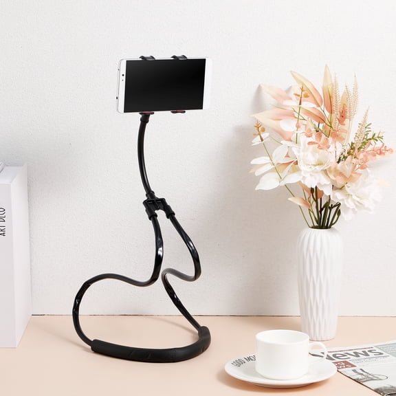 WHAMVOX 1PC Mobile Phone Neck Hanging Holder shape Phone Stand for Home Use Black