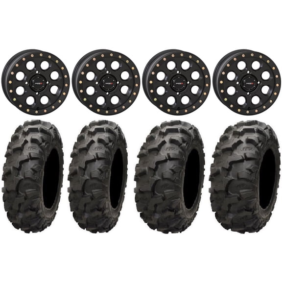System 3 SB-7 14" Wheels Black (4 3) 30" Blackwater Tires Polaris RZR XP 1000 / PRO XP / Ranger XP 900/1000