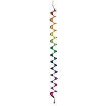 In the Breeze 4251 — Thin Rainbow Curlie Spinner, 48-Inch — Colorful and Fun Outdoor Hanging Wind Spinner Decoration