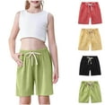 thumbnail image 3 of breaise 4PC Toddler Kids Boys Girls Summer Shorts Casual Loose Cotton Linen Athletic Shorts Drawstring Solid Running Shorts, 3 of 9