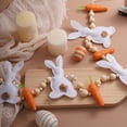 thumbnail image 2 of 39.37inch Happy Easter Bunny Carrot Garland, Felt Banner with Wooden Beads, Rustic Spring Decor for Mantle, Fireplace, and Party Decorations, 2 of 9