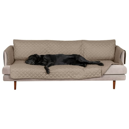 UPC: 0842229129021 | FurHaven Pet Products Reversible Extra Large Sofa Furniture Protector – Polka Paw Print Biscuit