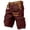 Wine, variant on Big And Tall Cargo Shorts For Men With Elastic Waist And Drawstring Featuring Durable Cotton Blend Fabric In Classic Khaki Olive Black Navy Black L