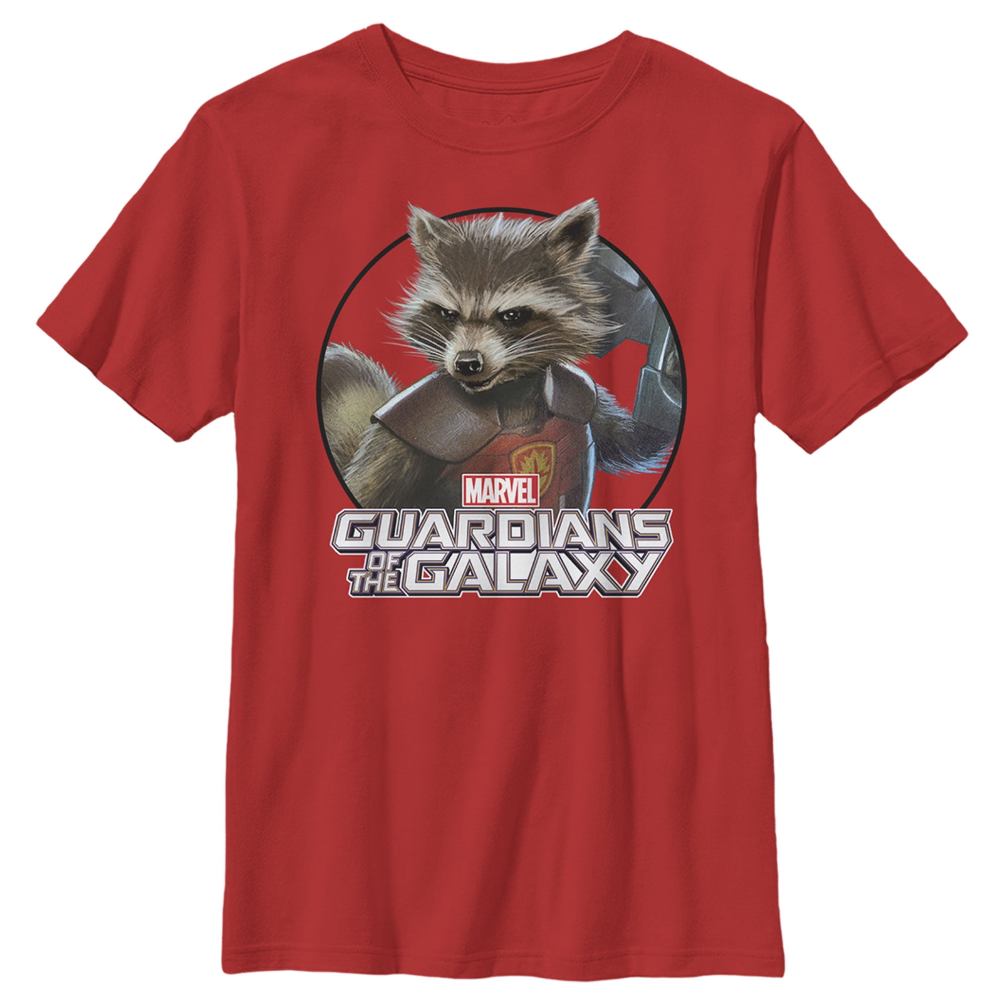 Boy's Marvel Guardians of the Galaxy Rocket Raccoon Portrait Graphic Tee Red X Small