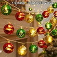 thumbnail image 2 of Cadena de luces navideñas, 10 pies, 20 LED, funciona con pilas, decoración interior, bolas de luces navideñas para decoración de fiestas navideñas, 2 of 5