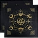 thumbnail image 1 of Mantel de Tarot cuadrado de tela no tejida con diseño de luna y pentagrama dorado, color negro, ideal para lectura, 1 of 6