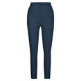 thumbnail image 4 of Dezsed Jeggings for Women High Waist, Skinny Stretchy Jeans Soft Slim Pencil Leg Elastic Waist Pull on Denim Pants for Work Blue L, 4 of 7