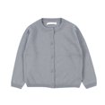 thumbnail image 2 of TQWQT Girls Crewneck Cardigan Long Sleeve Open Front Light Gray Cardigans Sweater Fall Button Basic Knit Tops Size 7 Years Outwear Coat, 2 of 3