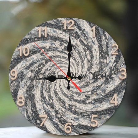 10-Inch Silent Wooden Wall Clock, Spiral Galaxy Wall Clock Home Decor Art Unique Design Silent Non-Ticking Clock, Battery Operated (AA Batteries Not Included), Artistic Home Decor