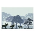 thumbnail image 1 of Moose Cutting Board, Forest Design Abstract Woods North American Wild Animals Deer Hare Elk Trees, Decorative Tempered Glass Cutting and Serving Board, Large Size, Black White Grey, by Ambesonne, 1 of 1