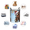 thumbnail image 3 of Lsque Christmas Horse pattern Laundry Hamper Basket, Tall Woven Rope Hamper Basket for Clothes, Lightweight Storage Basket, Collapsible Waterproof-Medium, 3 of 8