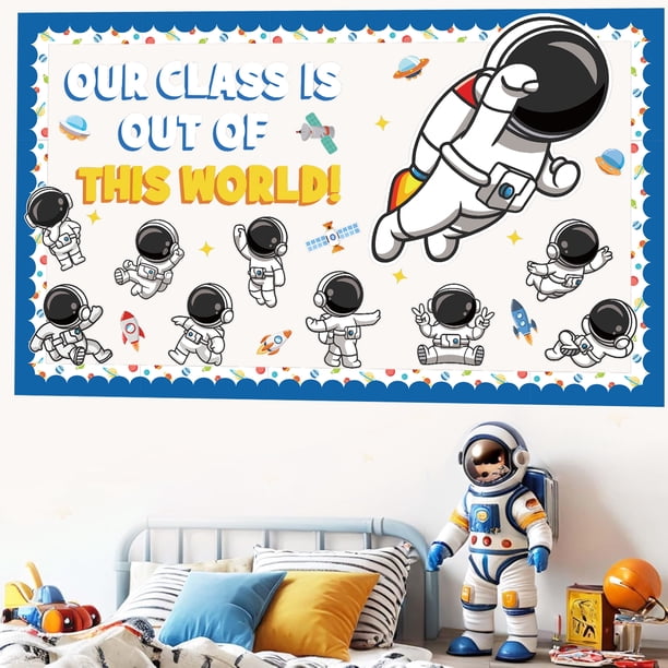 DIY Photo Display 112-Piece Outer Space Bulletin Board Set - Astronaut ...