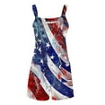 thumbnail image 4 of QATAINLAV 4th of July Rompers for Women, USA Flag Prints Romper Women Casual Sleeveless Strap Playsuits Comfy Linen Going Out Workout Jumper with Pocket Blue XL Fall Savings, 4 of 6