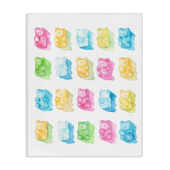 Stupell Industries Eclectic Pastel Candy Bears Collection Canvas Art, 16 x 20, by Lil' Rue