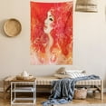 thumbnail image 2 of Girls Tapestry, Woman Face with Floral Ornamentals in Hair Glamour Watercolor Modern Artwork, Wall Hanging for Bedroom Living Room Dorm Decor, 60W X 80L Inches, Red Orange Cream, by Ambesonne, 2 of 5