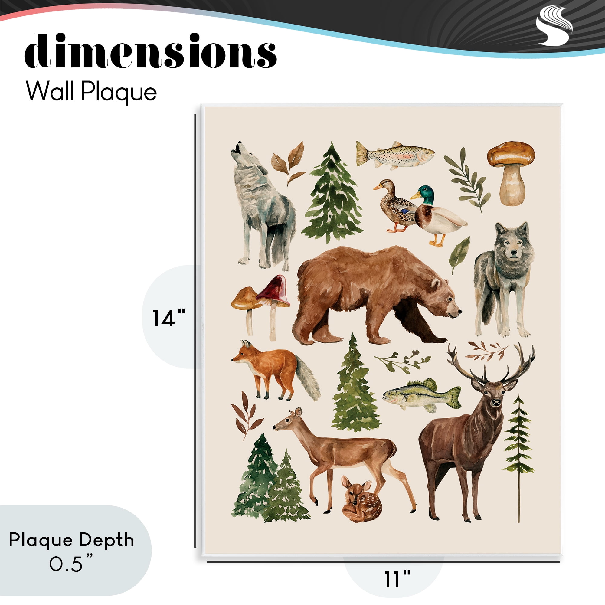 Stupell Industries The Wild Wood Animals Wall Plaque Art, design by Bethany Sandoval