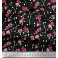 thumbnail image 2 of Soimoi Polyester Crepe Fabric Leaves, & Rose Floral Print Fabric by Yard 42 Inch Wide, 2 of 3