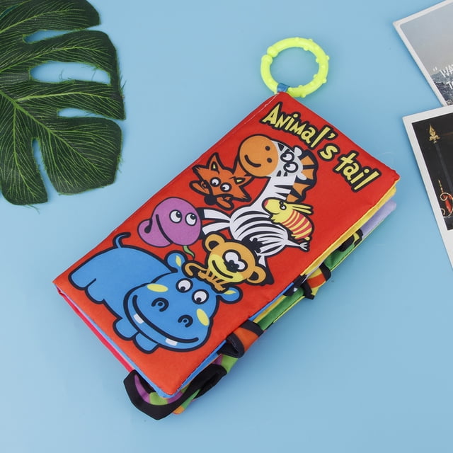 Libro de tela lavable con cola estéreo de animales para bebé libro de interacción educativo temprano para niños libros arrugados al tacto y al tacto ANGGREK Otros