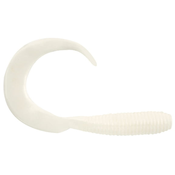 Hurricane Salt Tackle Curtail Grub Fishing Lure, White, 8", 4-pack, Soft Baits