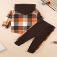 thumbnail image 2 of SILVERCELL Toddler Baby Boys Clothes Flannel Plaid Button Down Hoodied Tops +Sweatpants Kids Fall Winter Outfits, 2 of 8