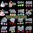 thumbnail image 4 of Molde de silicona para piruleta de queso y chocolate con forma de estrella de amor redonda de epoxi, 4 of 6