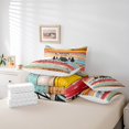 thumbnail image 5 of YST Ensemble de Douillette 7 Pcs Format Double, Ensemble de Lit pour Enfants « Never Stop Exploring » avec Drap Plat et Drap-Housse, Ensemble de Literie Rétro en Bois Style Ferme Vintage avec Taies d'Oreiller et Housses de Coussin Décoratif, 5 of 5