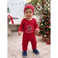 thumbnail image 5 of RUINIXCW Baby Christmas Outfit Letter Truck Embroidery Long Sleeve Romper and Hat, 5 of 8