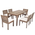 thumbnail image 6 of Harper & Bright Designs 7 Pieces Wood Outdoor Dining Table and Chairs Set for 6, All-Weather Patio Dining Furniture for Backyard Garden Balcony, Natural, 6 of 13