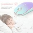 thumbnail image 7 of 2.4G Slim Wireless Mouse with Nano Receiver, Less Noise, Portable Mobile Optical Mice for Notebook, PC, Laptop, Computer, MacBook MS001 (Mint Green to Purple), 7 of 7