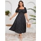 thumbnail image 3 of Vestido de verano de talla grande SCOMCHIC negro con estampado floral para mujer, 3 of 6