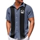 thumbnail image 2 of Men's Hawaiian Printed Button Short Sleeve Shirts Men's Casual Fashion Short Sleeve ShirtsXL, 2 of 4