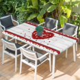 thumbnail image 2 of Valentine's Day Table Cloths for 5 Foot Rectangle Tables, Red Love Heart Roses Romantic Wooden Patio Waterproof Elastic Fitted Tablecloths, Washable Rectangular Table Cover for Camping, 2 of 8