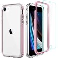 thumbnail image 1 of for iPhone SE 2020 Case, iPhone 7/8 Clear Case with Screen Protector Hard PC & Soft Silicone TPU Full Body Protection Heavy-Duty Shockproof Durable Case for iPhone SE 2020 4.7 inch,Rose Gold, 1 of 7