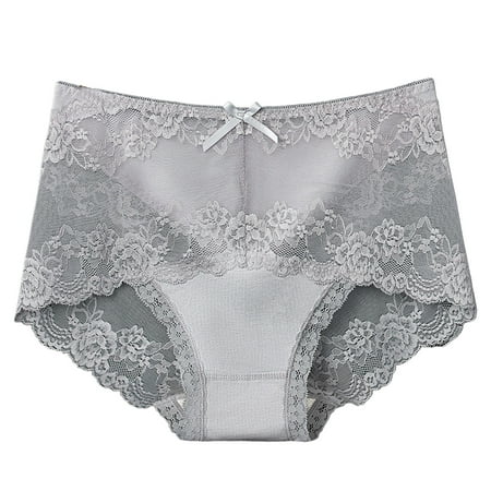 Mairbeon Women Underpants Hollow Out Super Breathable Soft Solid Color Mid Waist Anti-septic Elastic Flower Embroidery Lace Women Panties Inner Wear Clothes