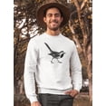 thumbnail image 2 of White Wagtail Sketch Sweatshirt Men -Image by Shutterstock, Male Large, 2 of 4