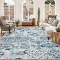 thumbnail image 2 of 9x12 Washable Rug, Ultra-Thin Vintage Floral Medallion, Non-Slip, Foldable, Non-Shedding, Large Accent Rug for Living Room, Bedroom, Office., 2 of 6
