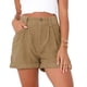 thumbnail image 3 of Pantalones cortos para mujer, cintura media, color puro, suaves, transpirables, sueltos, pantalones cortos para citas y trabajo, 3 of 5