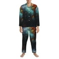 thumbnail image 3 of Sikiie Colorful Ink Style Dragon Mens Pajama Set, Soft Warm Long Sleeve Sleepwear, Cozy Button-Down Pjs for Men-Small, 3 of 7