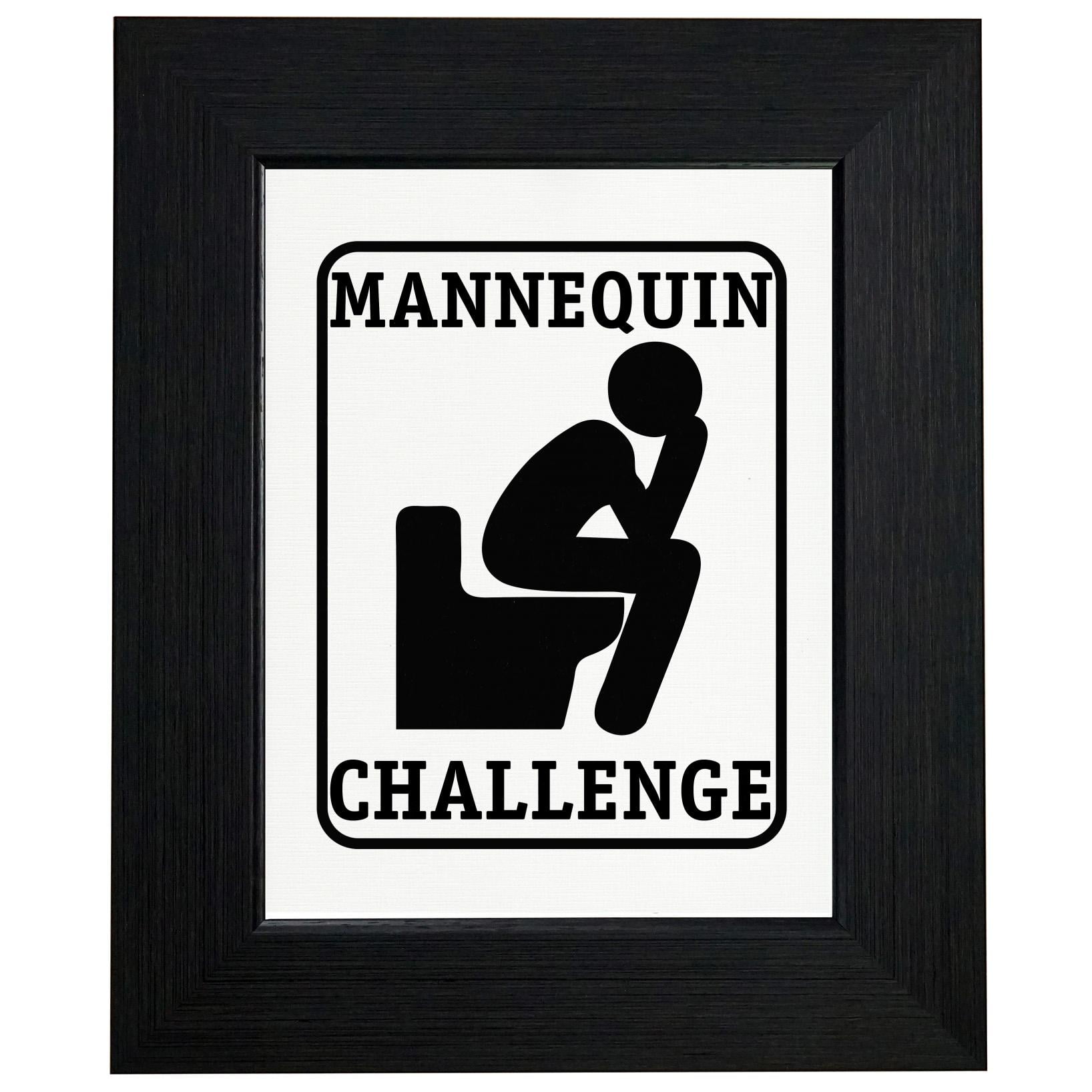 Mannequin Challenge - Sitting on Toilet Stick Figure Framed Print Poster  Wall or Desk Mount Options 